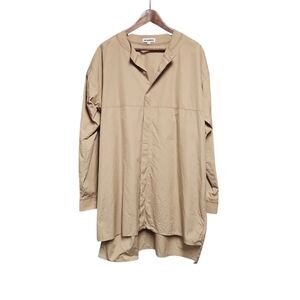 JIL SANDER | SS17 Runway Oversized Grandad Collar Shirt – Camel (Size IT 46/L)